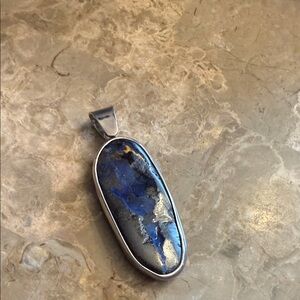 Michael .925 silver encased, large piece of boulder opal pendant, gorgeous
